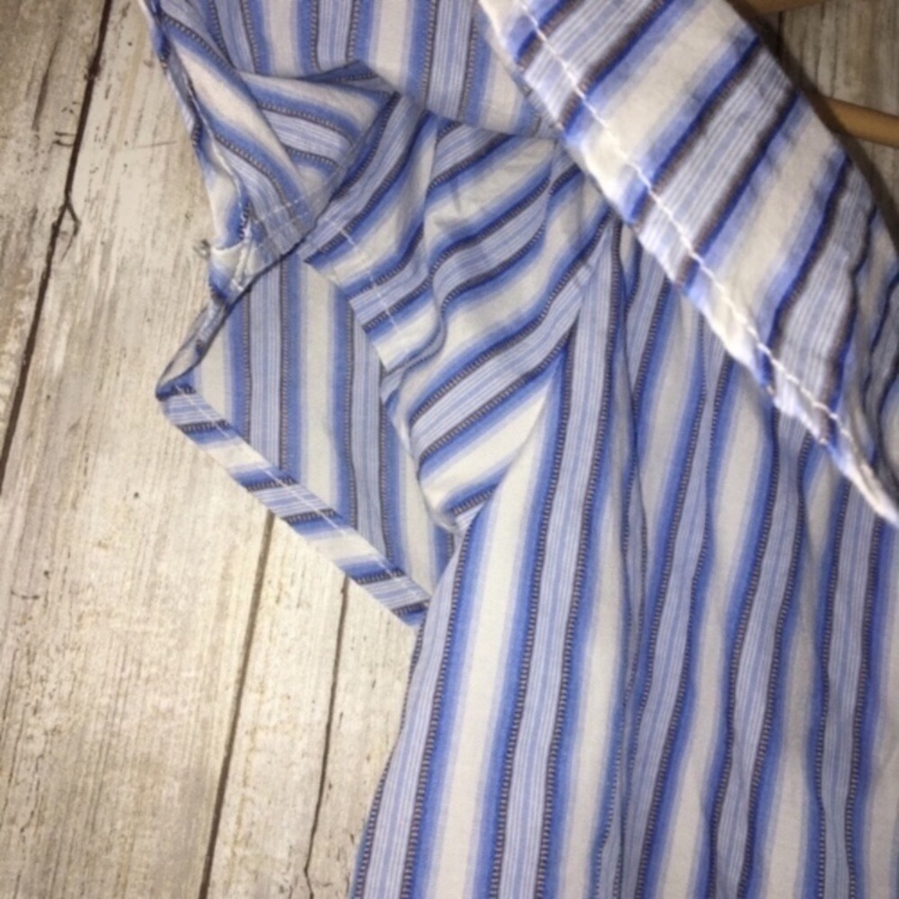 Altar’d State Blue Striped Ice Cream Social Off The Shoulder Blouse - Picture 3 of 5